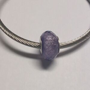 Purple‎ Glittery Charm for Pandora Style Bracelet